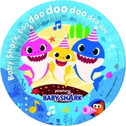 8 platos ecológicos Baby Shark 18 cm