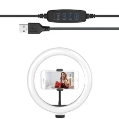 Aro de luz 26 cm Led 3 modos de color con trípode 210 cm