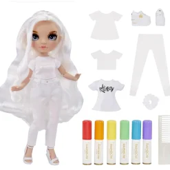 BABY born - Muñeca Fashion DIY ojos azules, top y zapatos extra, rotuladores lavables arcoiris