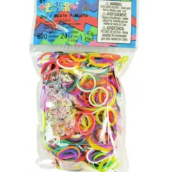 Bandai - Paquete de 600 gomas elásticas Rainbow Loom para manualidades