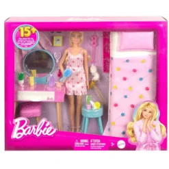 Barbie - Muñeca con dormitorio y accesorios incluidos ㅤ