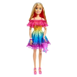 Barbie - Muñeca de 71 cm con vestido arcoíris