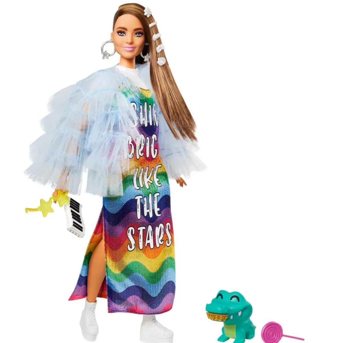 Barbie - Muñeca Extra - Vestido arcoíris