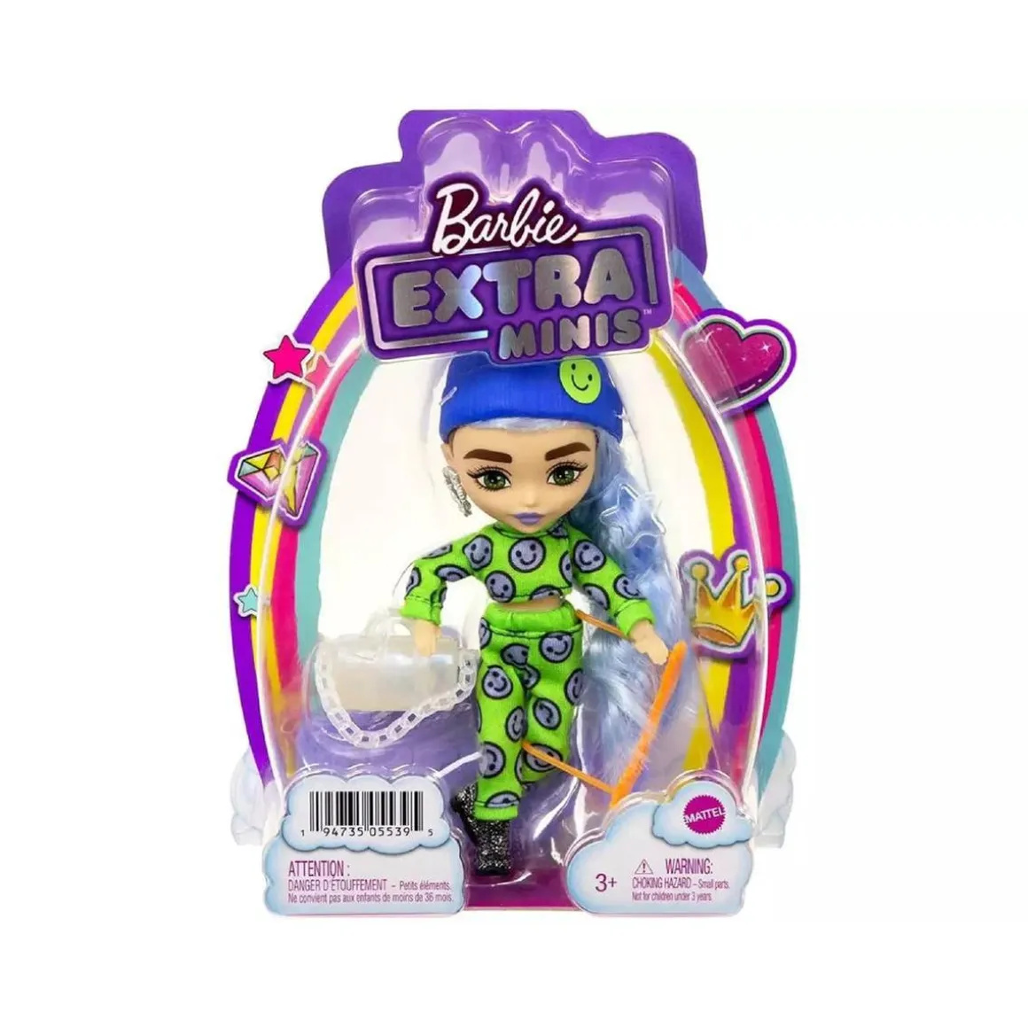 Barbie - Muñeca extra mini con pelo azul hielo