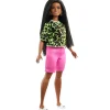 Barbie - Muñeca Fashionista - Camiseta neón leopardo