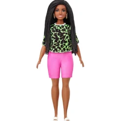 Barbie - Muñeca Fashionista - Camiseta neón leopardo