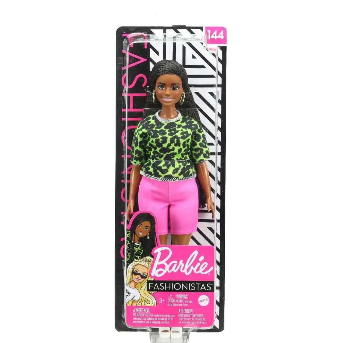 Barbie - Muñeca Fashionista - Camiseta neón leopardo
