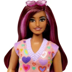 Barbie - Muñeca Fashionista con vestido de corazones y accesorios de moda ㅤ
