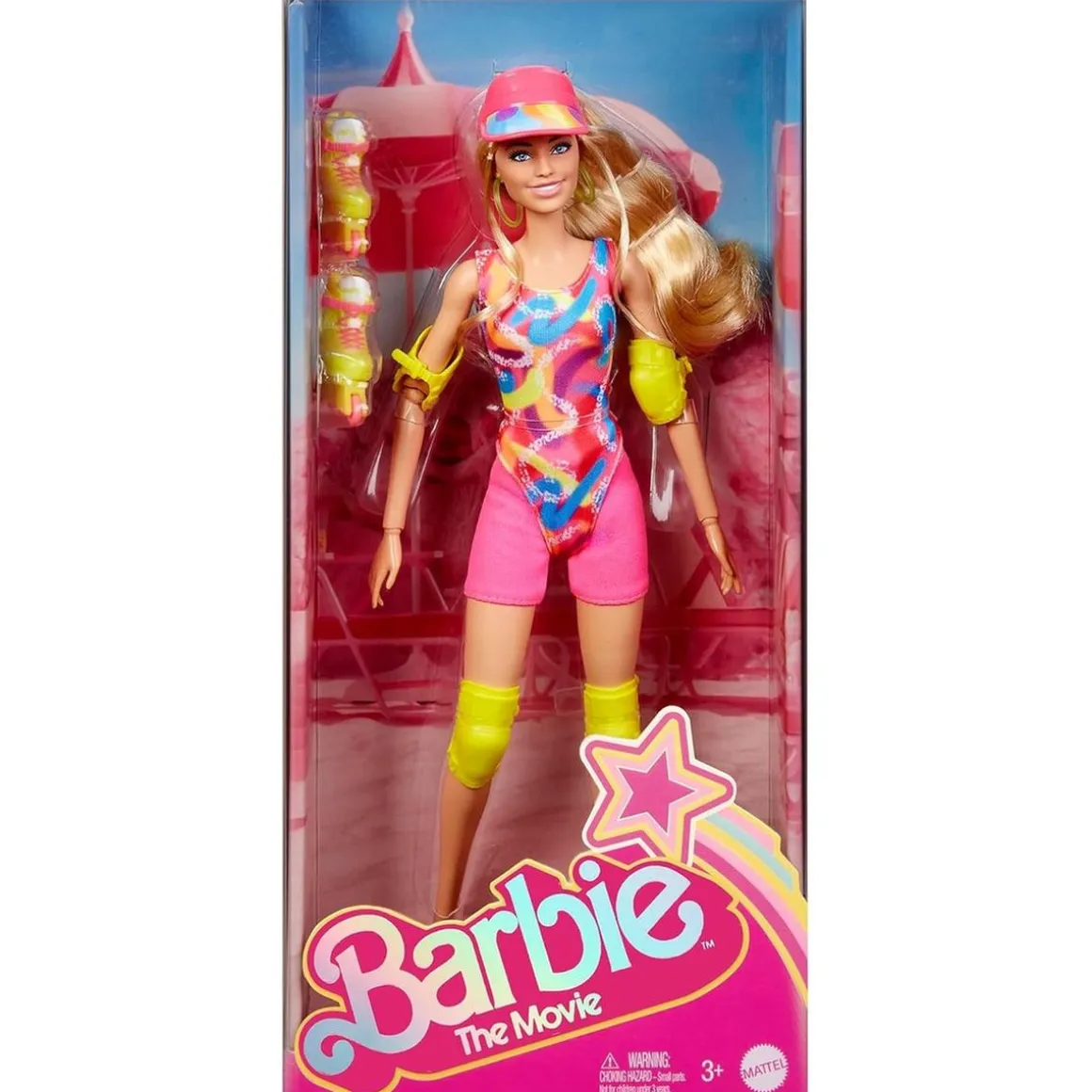 Barbie - Muñeca Patinadora con Outfit Neón y Accesorios ㅤ