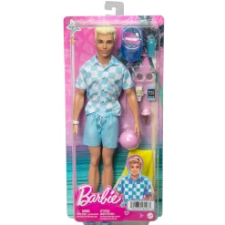 Barbie - Muñeco Ken en traje de baño con accesorios playa ㅤ
