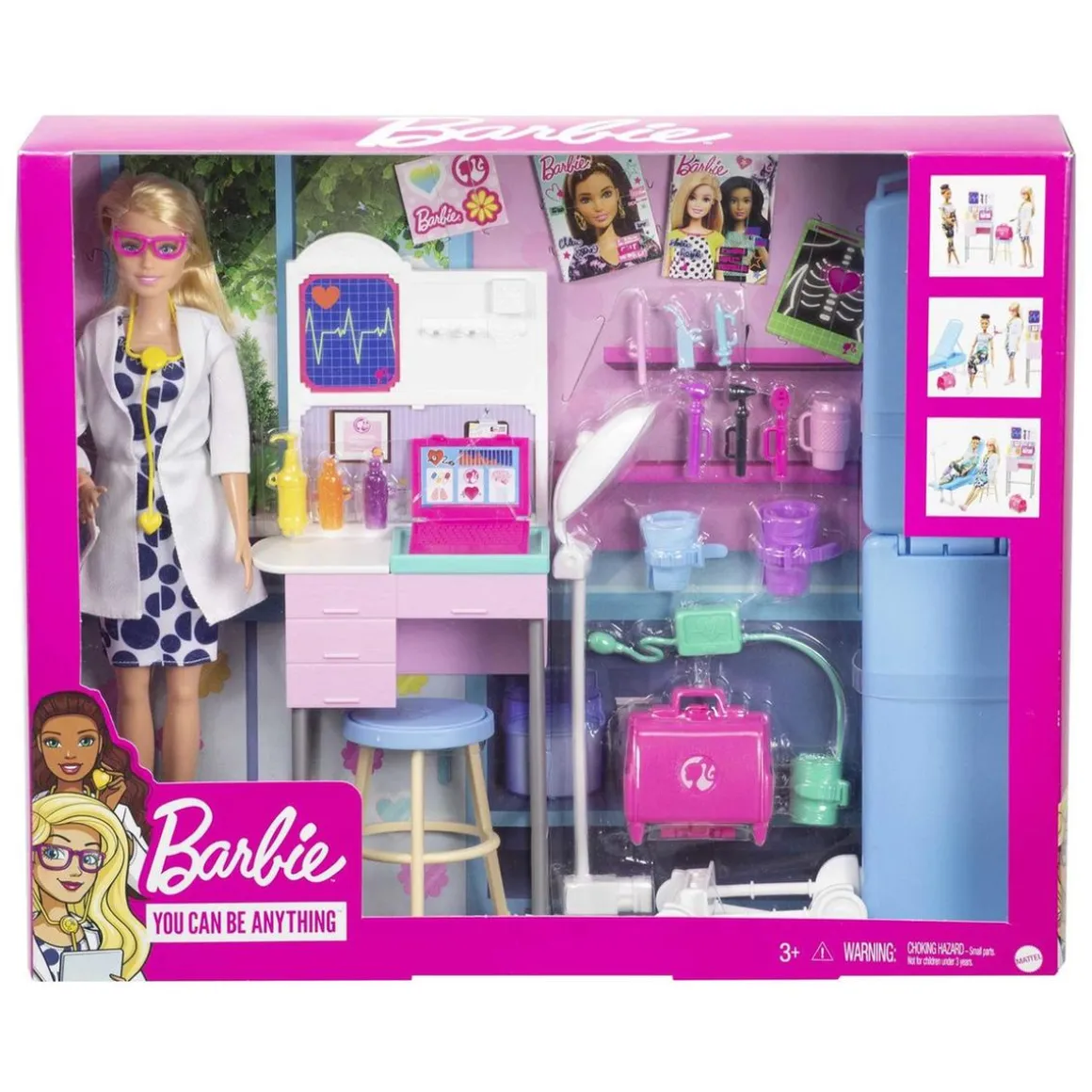 Barbie - Tú Puedes ser Doctora, Set de Juego con Accesorios médicos ㅤ