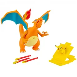 Bizak - Pokemon - Set electrónico Charizard vs Pikachu con luces, sonidos y movimientos únicos ㅤ