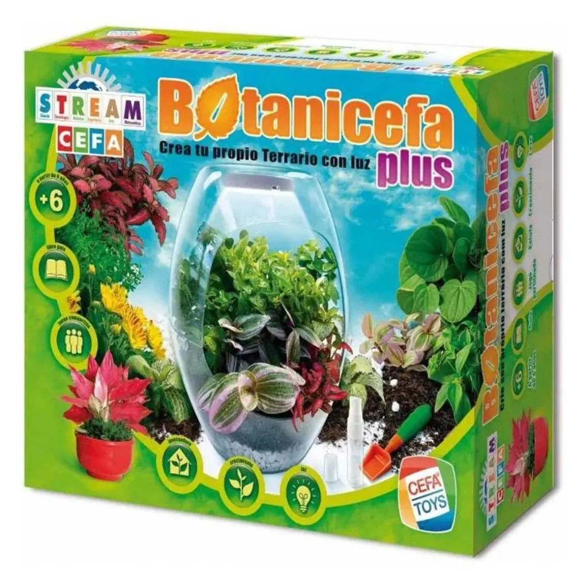 Cefa Toys - Terrario educativo con luz y libro guía Botanicefa Plus ㅤ
