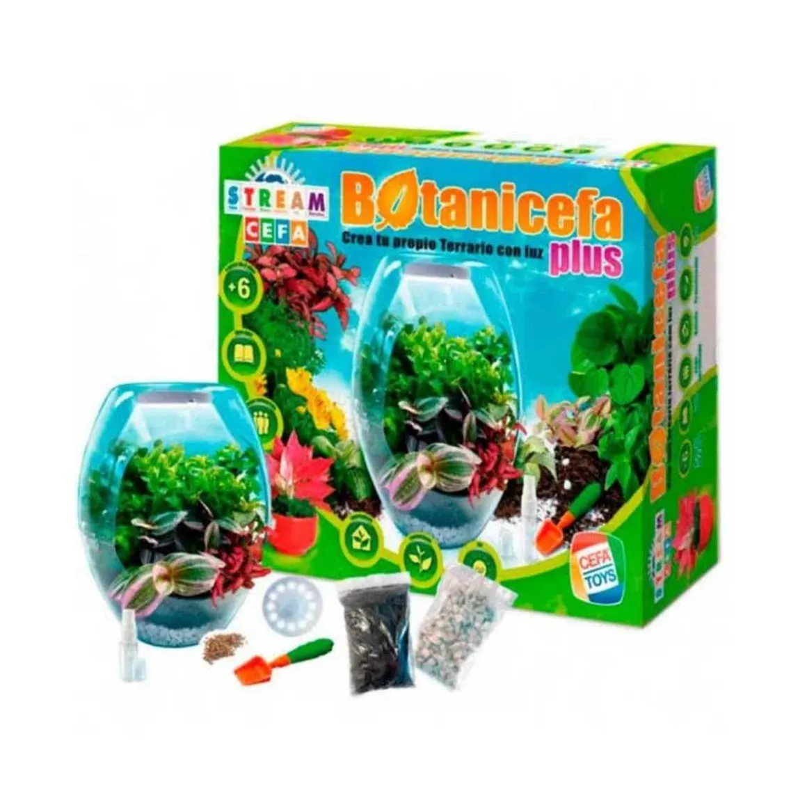 Cefa Toys - Terrario educativo con luz y libro guía Botanicefa Plus ㅤ