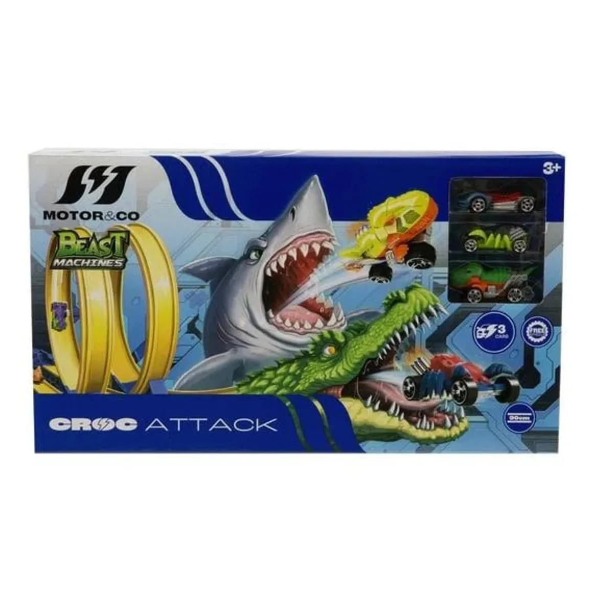 Circuito circular Croc Attack con 3 coches