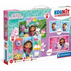 Clementoni - Gabbys Dollhouse - Puzzle Edukit 4 en 1