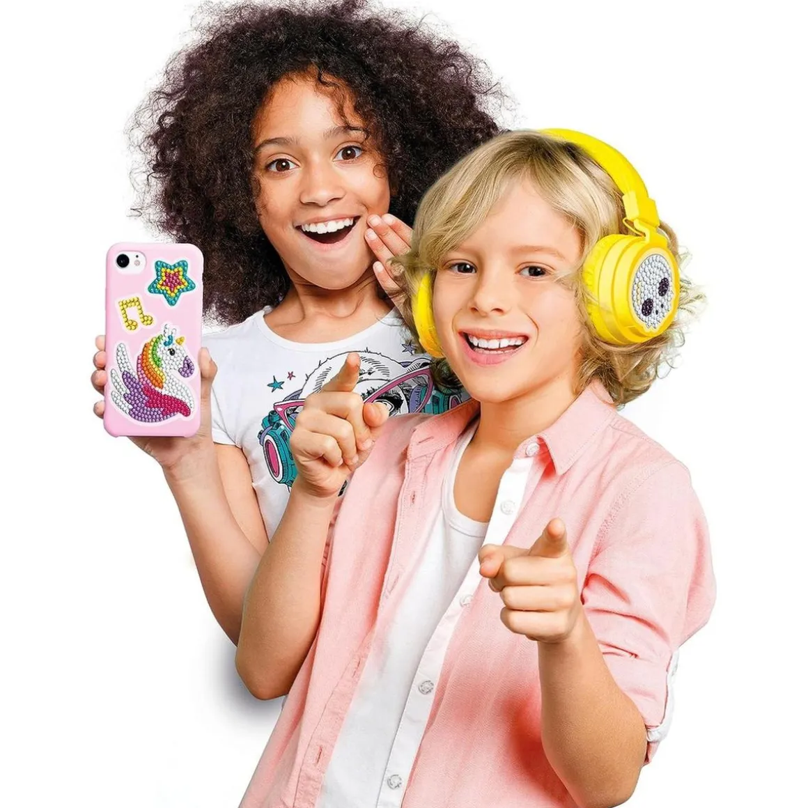 Clementoni - Kit de pegatinas 3D brillantes y diamantes creativo para regalo