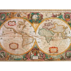 Clementoni - Puzzle de 1000 piezas con Mapa antiguo, fabricado en Italia ㅤ