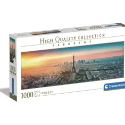 Clementoni - Puzzle panorámico de 1000 piezas, paisajes de ciudades, Skyline de París ㅤ