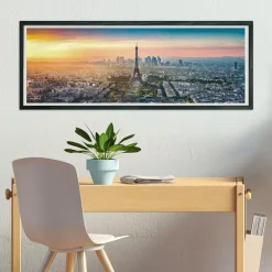 Clementoni - Puzzle panorámico de 1000 piezas, paisajes de ciudades, Skyline de París ㅤ
