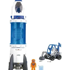 Cohete espacial construye y juega con luces y sonido, vehículo lunar y detector de metales real