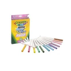 Crayola - 12 Rotuladores Super punta lavables Pastel