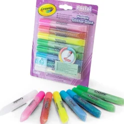 Crayola - Pegamentos con purpurina lavables en colores pastel para manualidades y tiempo libre ㅤ