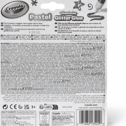 Crayola - Pegamentos con purpurina lavables en colores pastel para manualidades y tiempo libre ㅤ