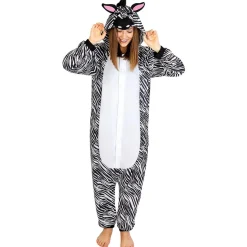 Disfraz de cebra onesie adulto L-XL