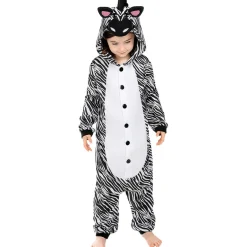 Disfraz de cebra onesie para niños 7-9 años