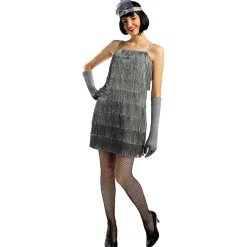 Disfraz de charlestón años 20 plateado L