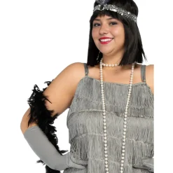 Disfraz de charlestón años 20 plateado XXL
