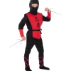 Disfraz de Ninja rojo para niño 5-6 años
