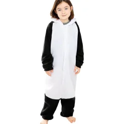 Disfraz de oso panda onesie para niños 7-9 años