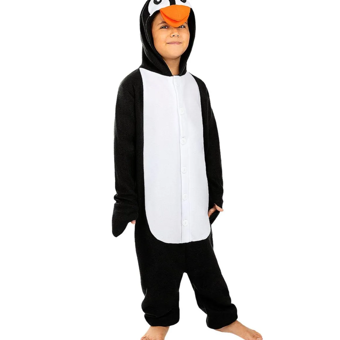 Disfraz de pingüino onesie para niños 10-12 años