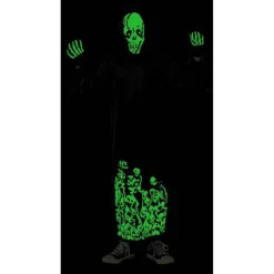 Disfraz infantil - Esqueleto siniestro que brilla en la oscuridad talla L