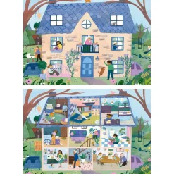 Educa Borras - DragonBallZ - Puzzle Doble Vista Casa Interior y Exterior 100 Piezas ㅤ