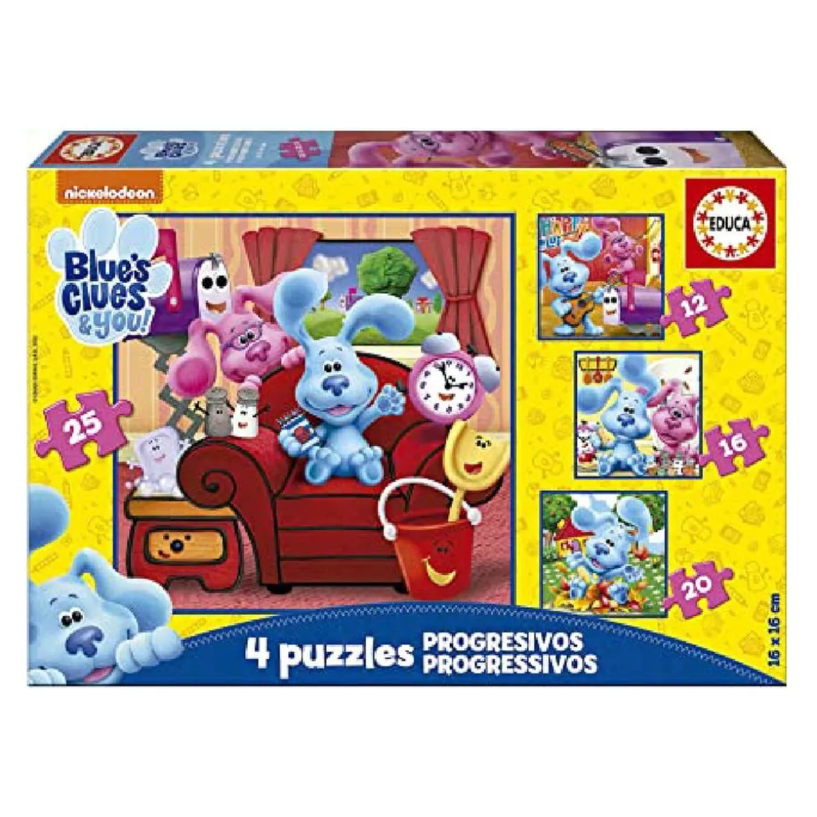 Educa Borrás - Las pistas de Blue - Pack de 4 puzzles progresivos