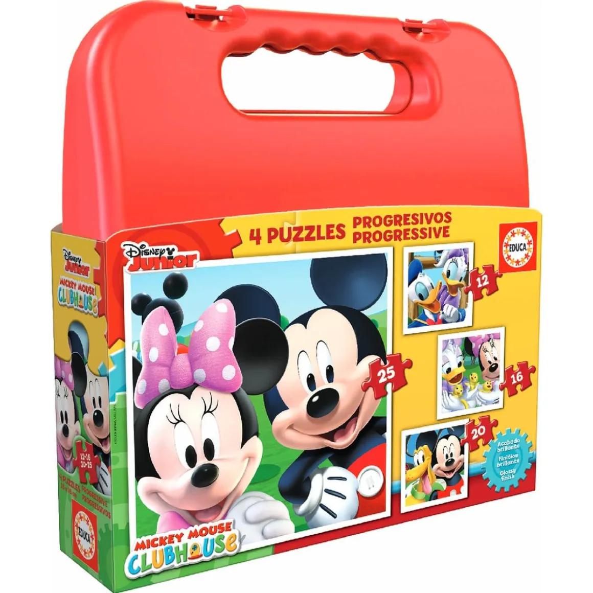 Educa Borrás - Mickey Mouse - Maleta Puzzles Progresivos