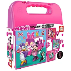 Educa Borrás - Minnie Mouse - Maleta Puzzles Progresivos