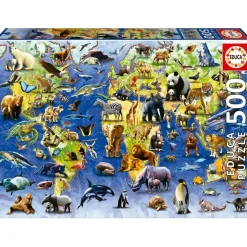 educa borrás - Puzzle Fauna Amenazada 500 Piezas Adultos ㅤ