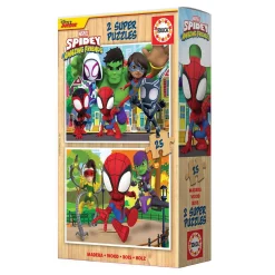 Educa Borrás - Spidey y su Superequipo - Pack puzzles de madera 2x25 piezas