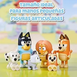 Famosa - Bluey - Pack Figuras Familia y Compañeros de Colección Serie Dibujos Infantil ㅤ