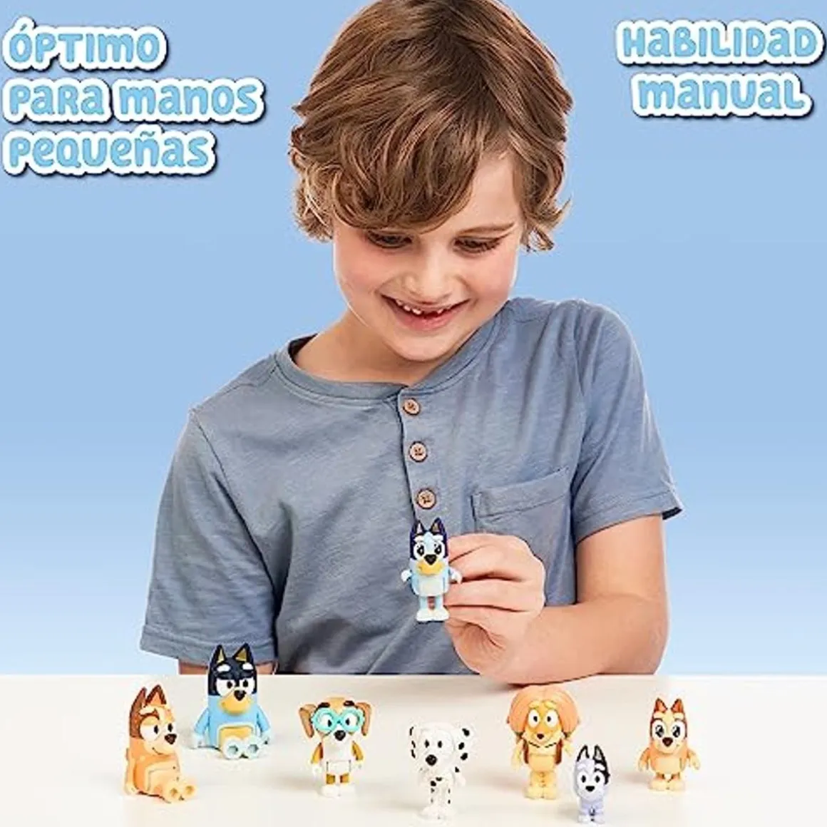 Famosa - Bluey - Pack Figuras Familia y Compañeros de Colección Serie Dibujos Infantil ㅤ
