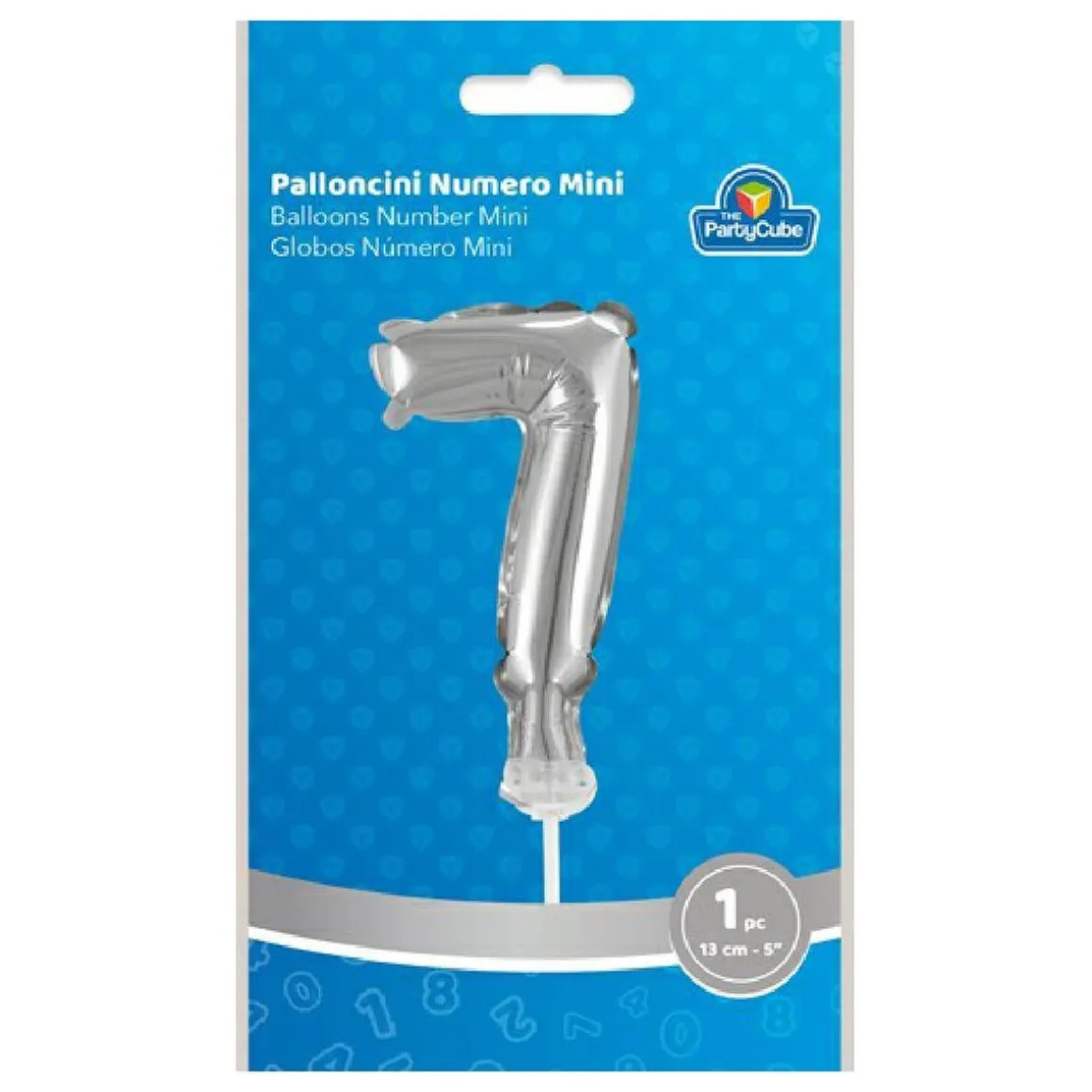 Globo aluminio plateado número 7