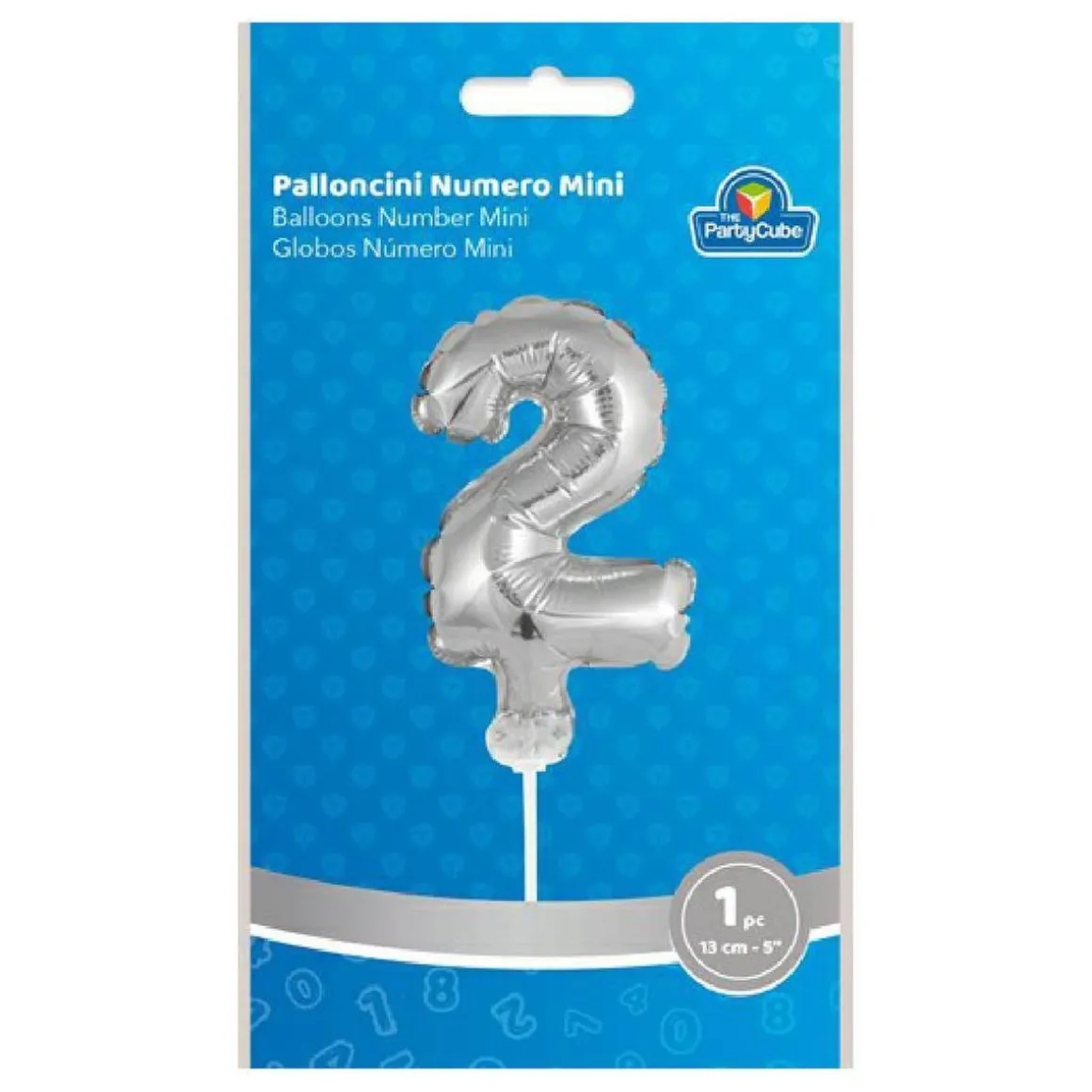 Globo aluminio plateado número 2