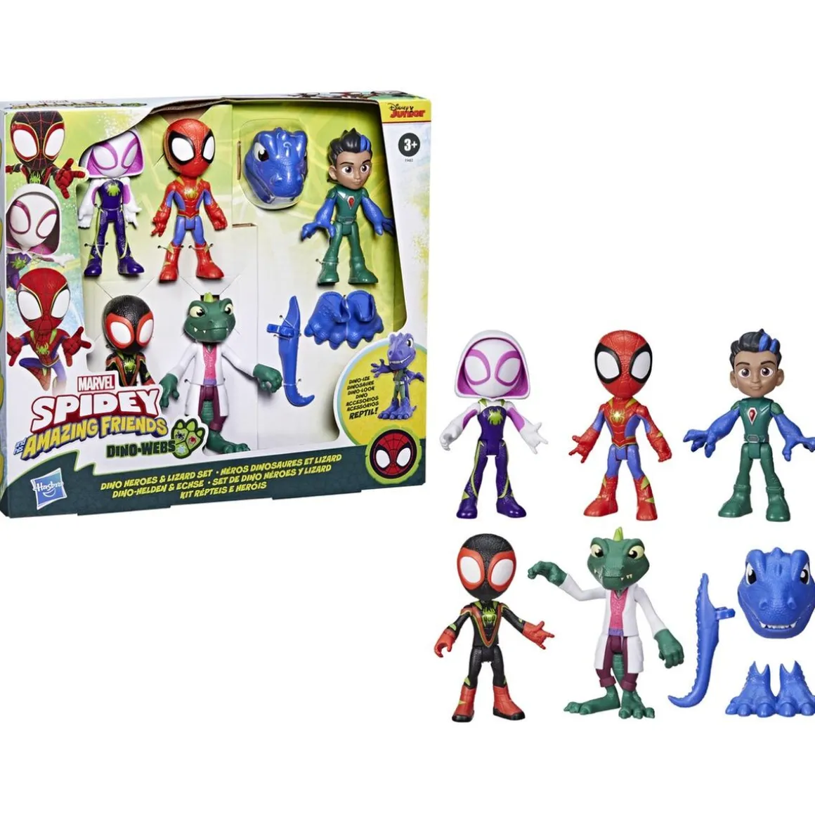 Hasbro - Spidey and his Amazing Friends - Set de Dino Heroes y Lizard