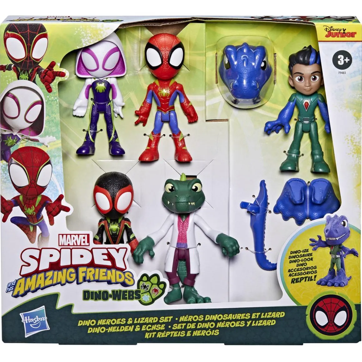 Hasbro - Spidey and his Amazing Friends - Set de Dino Heroes y Lizard