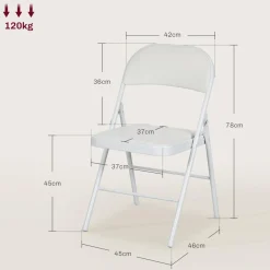 Homcom - 2 sillas plegables Blanco