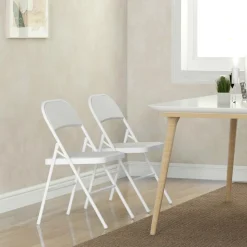 Homcom - 2 sillas plegables Blanco